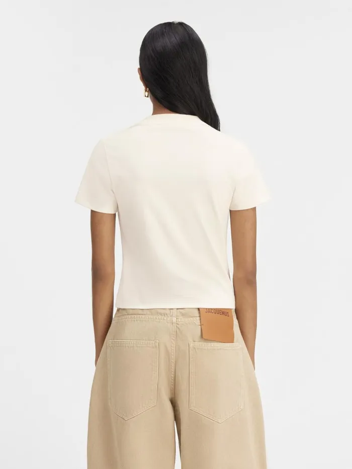 Women Tshirts JACQUEMUS The Gros Grain Tshirt Light Beige Women Tshirts JACQUEMUS The Gros Grain Tshirt Light Beige