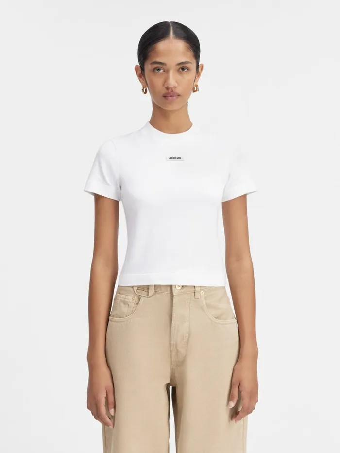 Women Tshirts JACQUEMUS The Gros Grain Tshirt White
