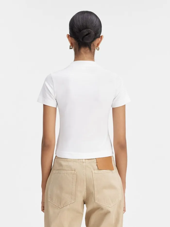 Women Tshirts JACQUEMUS The Gros Grain Tshirt White Women Tshirts JACQUEMUS The Gros Grain Tshirt White