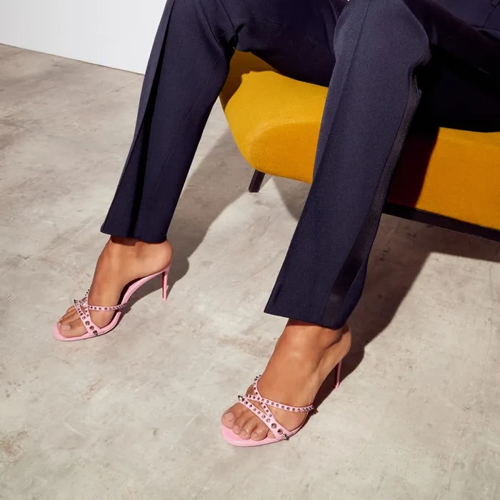 Women Tatoosh Spikes 85 Mm Mules 8211 Kid Leather And Spikes 8211 Calipso Christian Louboutin Sandals and Slides Women Tatoosh Spikes 85 Mm Mules 8211 Kid Leather And Spikes 8211 Calipso Christian Louboutin Sandals and Slides