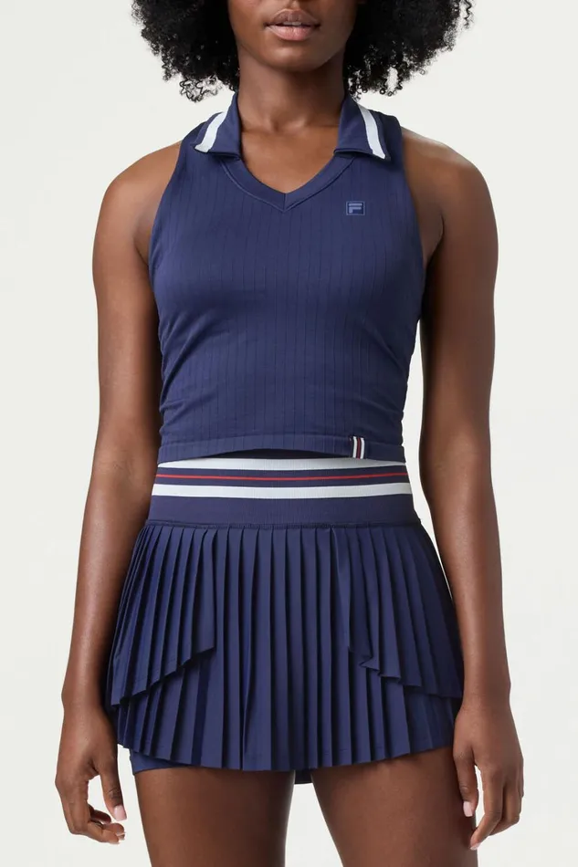 Women Tennis Fila Challenger Seamless Polo Tank 488 Filanavyfilaredgardenia