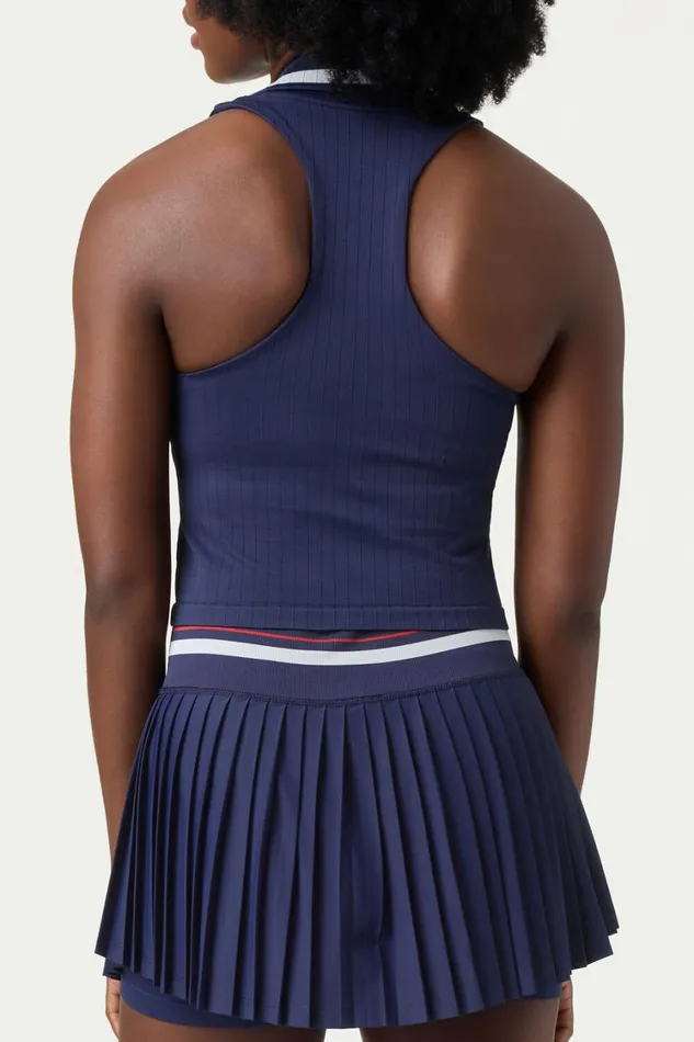 Women Tennis Fila Challenger Seamless Polo Tank 488 Filanavyfilaredgardenia