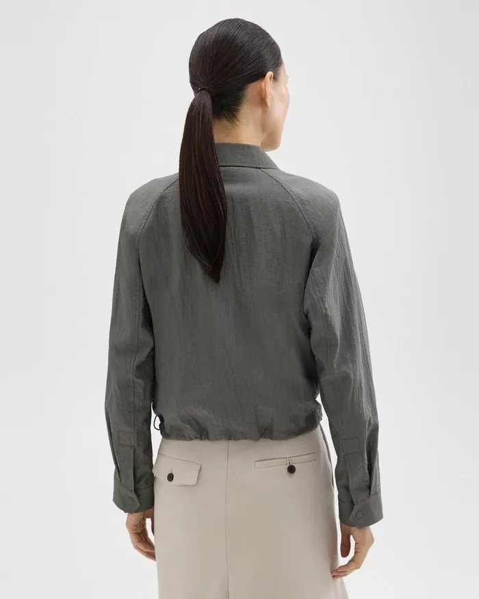 Women Theory Blazers Jackets Cropped Jacket Spruce