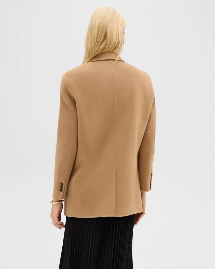 Women Theory Blazers Jackets Oversized Blazer In DoubleFace WoolCashmere New Camel