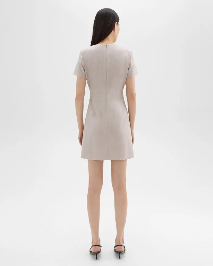 Women Theory Dresses Sheath Dress In Good Wool Sand Melange