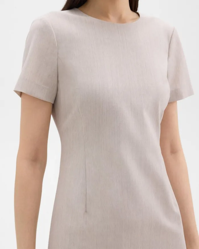 Women Theory Dresses Sheath Dress In Good Wool Sand Melange