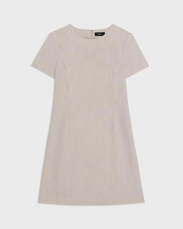 Women Theory Dresses Sheath Dress In Good Wool Sand Melange
