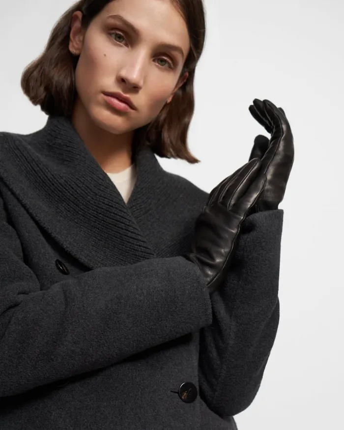 Women Theory Hats Gloves Scarves Tech Gloves In Leather Black