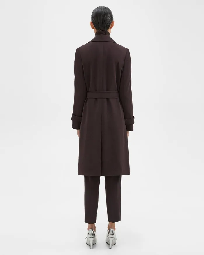Women Theory Outerwear Oaklane Trench Coat In Admiral Crepe Mink