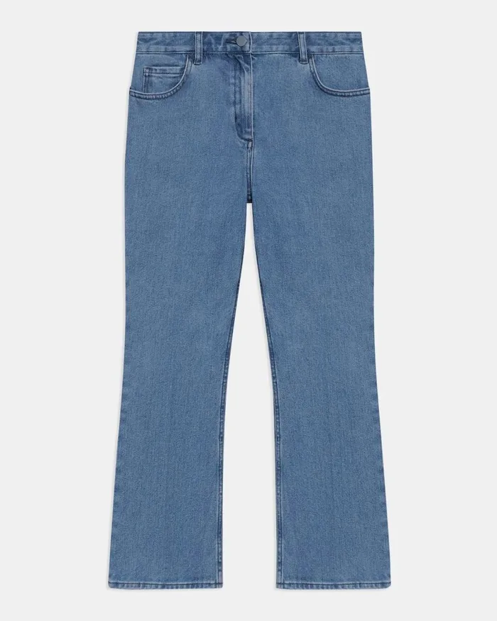 Women Theory Pants 5Pocket Flare Jean In Washed Denim Washed Indigo