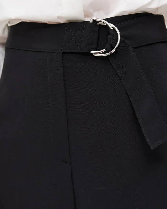 Women Theory Pants Belted Culotte In Viscose Black