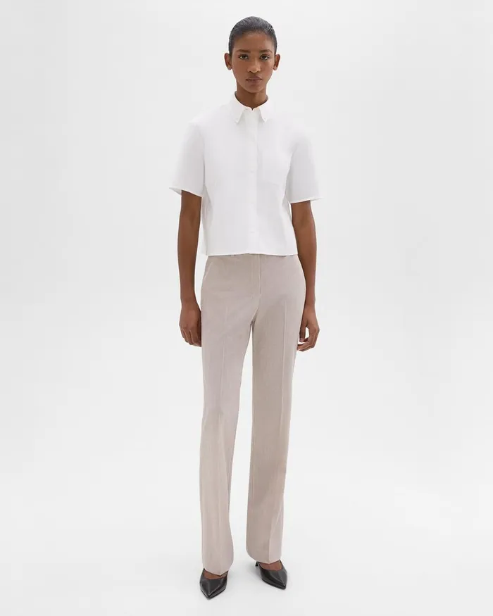 Women Theory Pants Flared Pant In Good Wool Sand Melange