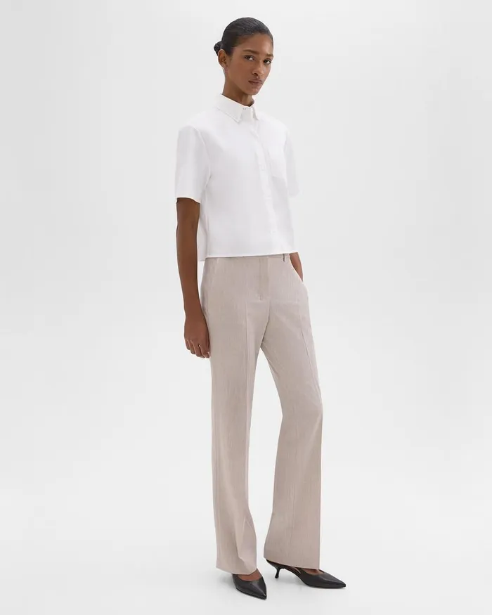 Women Theory Pants Flared Pant In Good Wool Sand Melange