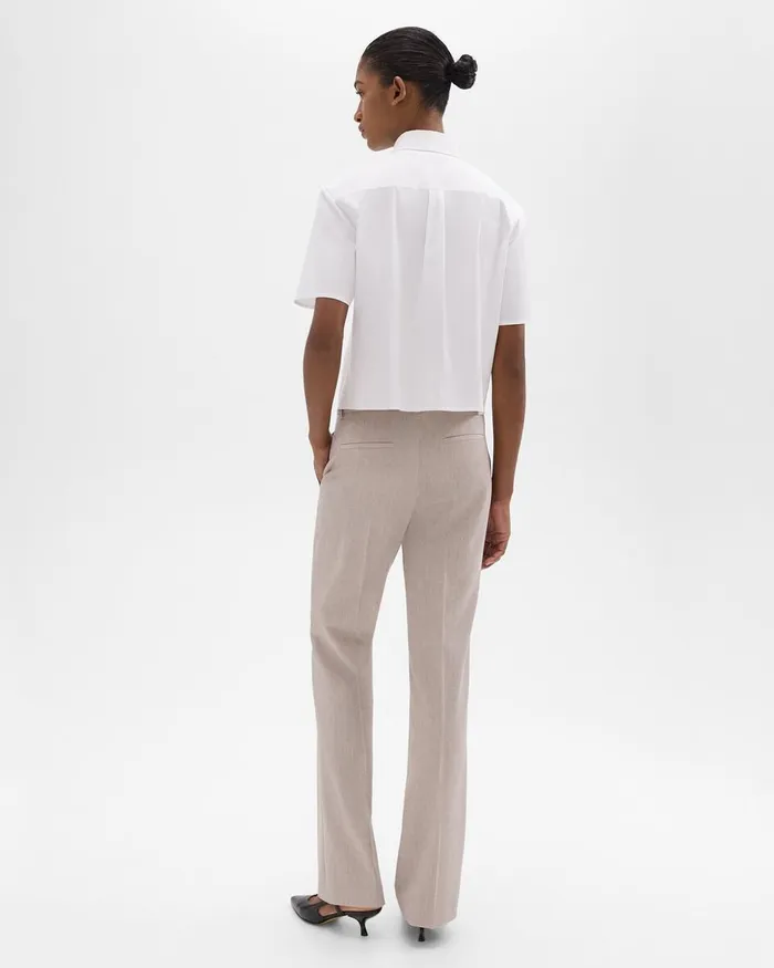 Women Theory Pants Flared Pant In Good Wool Sand Melange