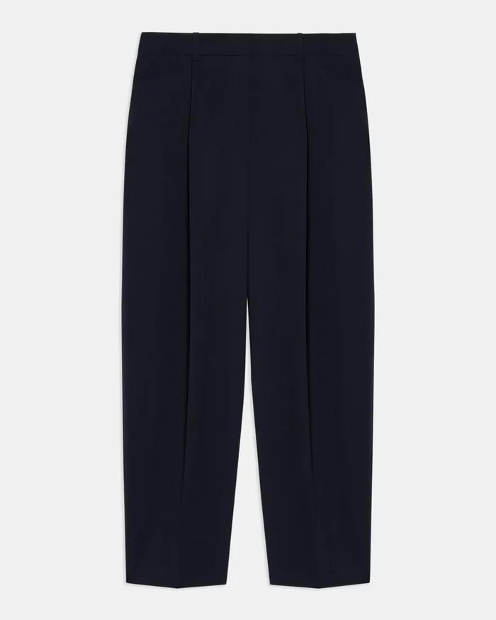 Women Theory Pants Pleated Carrot Pant In Good Wool New Navy