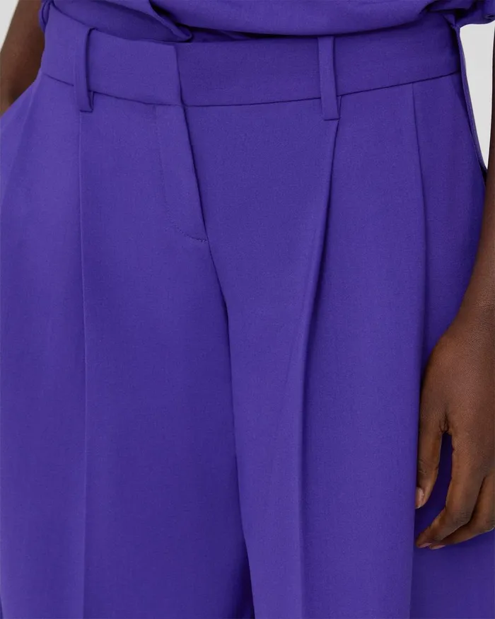 Women Theory Pants Pleated LowRise Pant In Good Wool Blue Iris