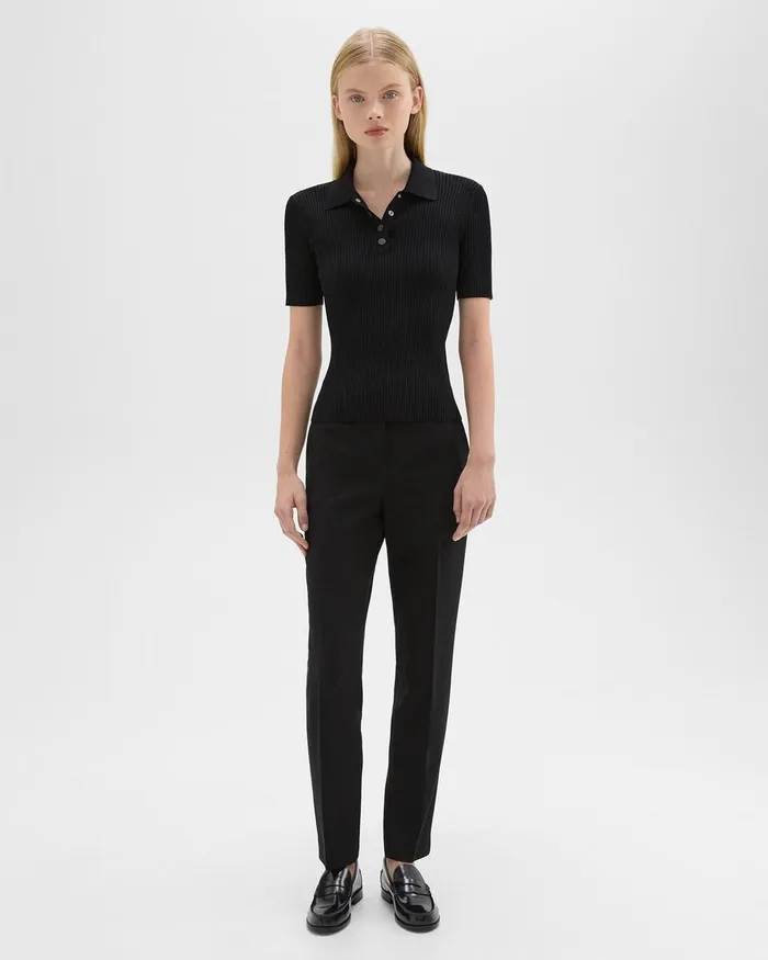 Women Theory Pants Treeca Full Length Pant In Admiral Crepe Black