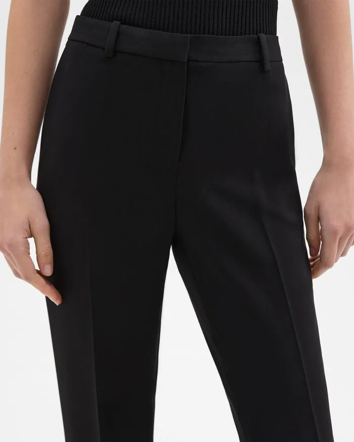 Women Theory Pants Treeca Full Length Pant In Admiral Crepe Black