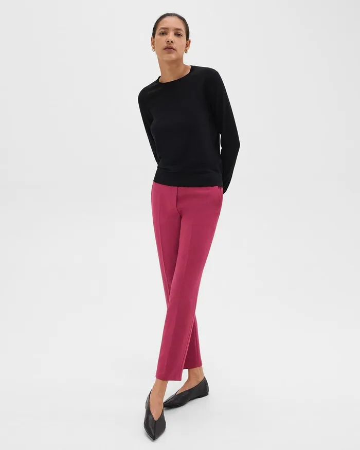 Women Theory Pants Treeca PullOn Pant In Admiral Crepe Deep Rose