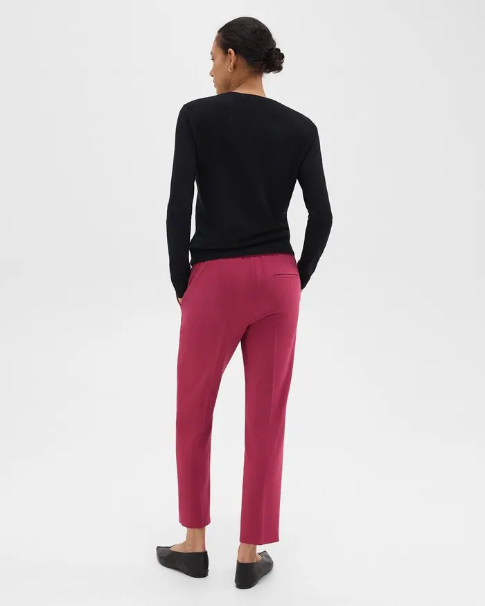 Women Theory Pants Treeca PullOn Pant In Admiral Crepe Deep Rose