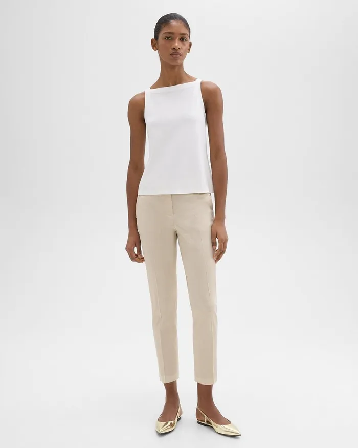 Women Theory Pants Treeca PullOn Pant In Good Linen Straw