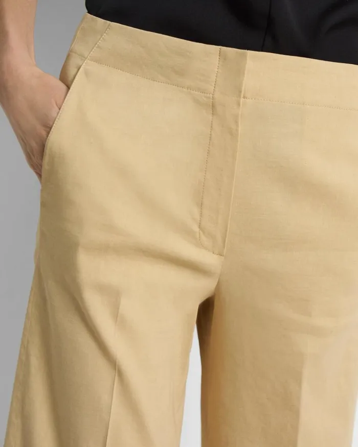Women Theory Pants Wide Crop Pant In Good Linen Butter Yellow