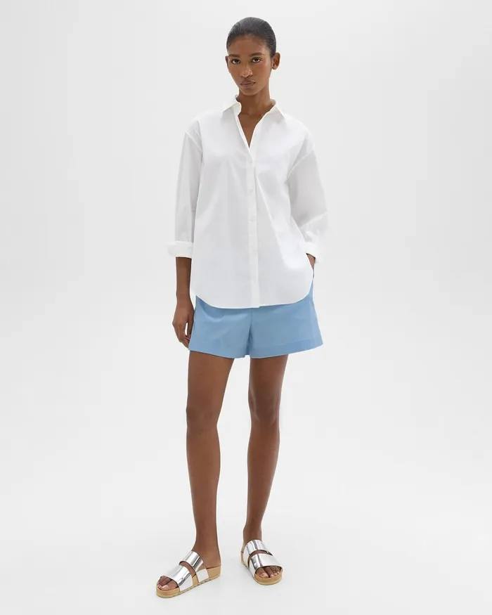 Women Theory Shorts Boxer Short In Good Cotton Powder Blue