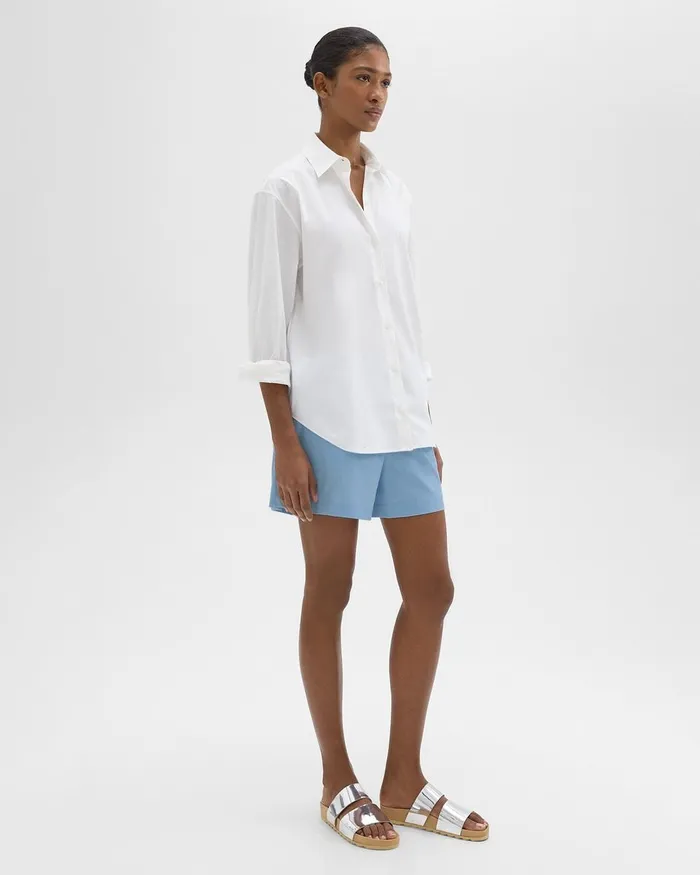 Women Theory Shorts Boxer Short In Good Cotton Powder Blue