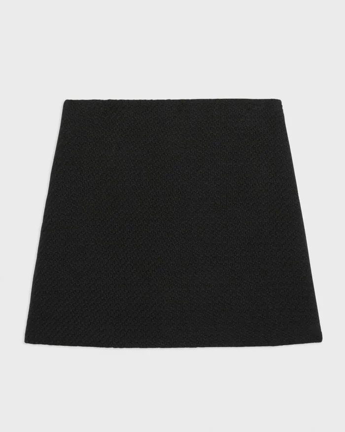 Women Theory Skirts HighWaist Mini Skirt In WoolBlend Tweed Black