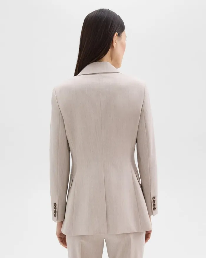 Women Theory Suits Etiennette Blazer In Good Wool Sand Melange