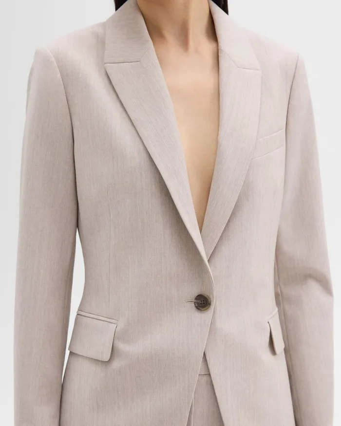 Women Theory Suits Etiennette Blazer In Good Wool Sand Melange