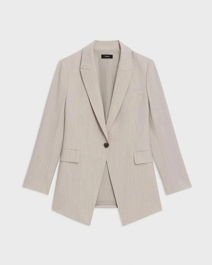 Women Theory Suits Etiennette Blazer In Good Wool Sand Melange