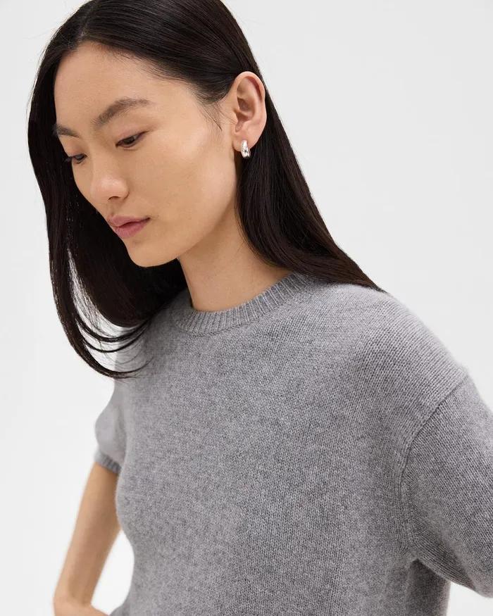 Women Theory Sweaters Cardigans Cropped Tee In Cashmere Husky