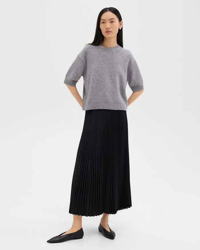 Women Theory Sweaters Cardigans Cropped Tee In Cashmere Husky