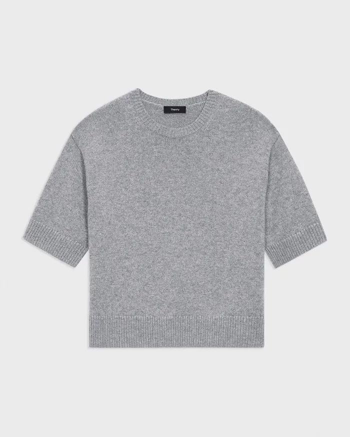 Women Theory Sweaters Cardigans Cropped Tee In Cashmere Husky