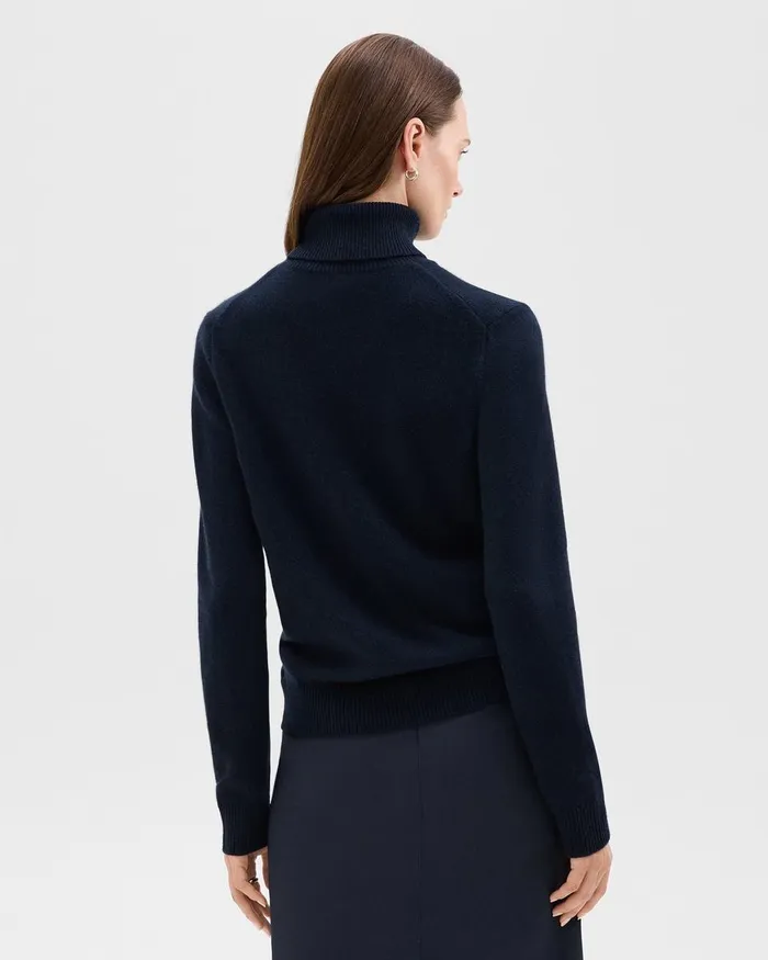 Women Theory Sweaters Cardigans Turtleneck Sweater In Cashmere Nocturne Navy