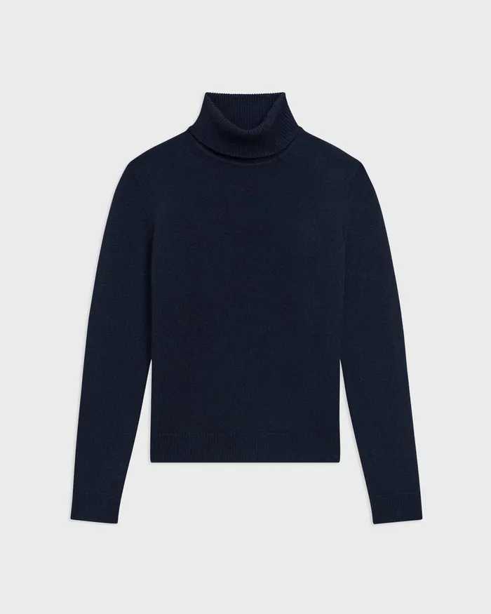 Women Theory Sweaters Cardigans Turtleneck Sweater In Cashmere Nocturne Navy