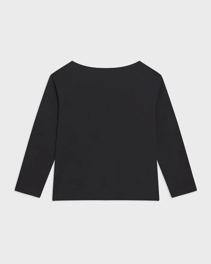 Women Theory TShirts Tank Tops Boat Neck Tee In Cotton Jersey Black