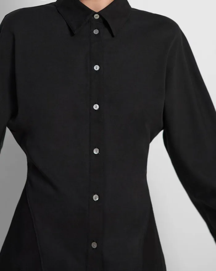 Women Theory TShirts Tank Tops Cinched Shirt In Cotton Jersey Black