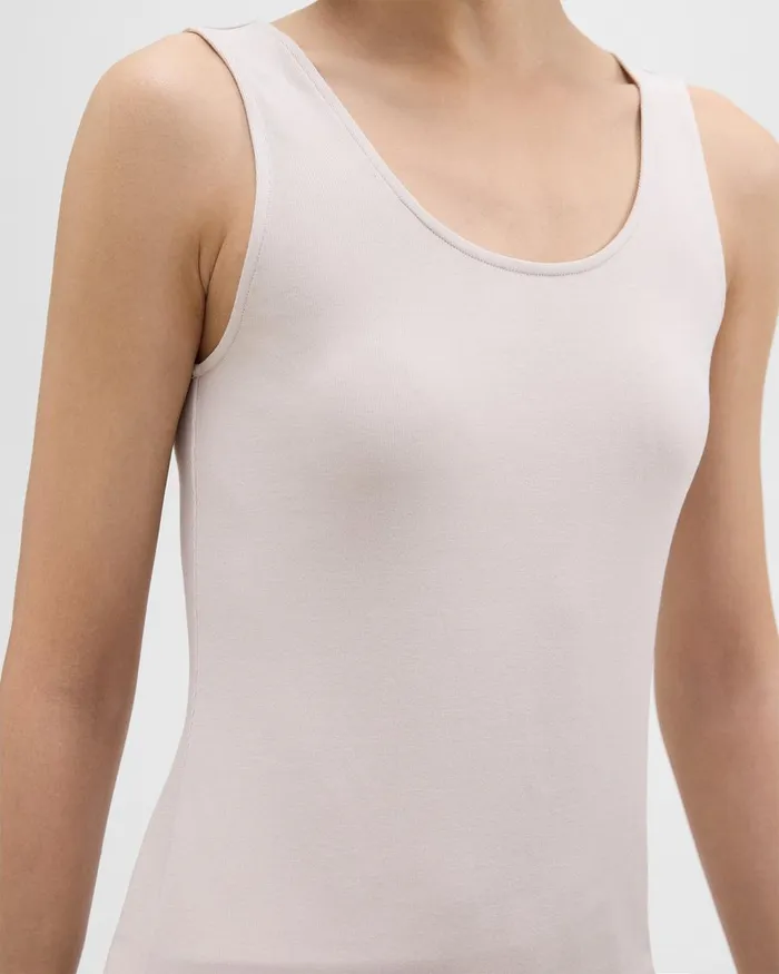 Women Theory TShirts Tank Tops Scoop Neck Tank Top In Rib Knit Viscose Sand