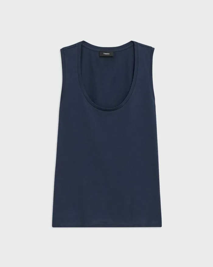 Women Theory TShirts Tank Tops Tiny Tank In Organic Cotton Nocturne Navy