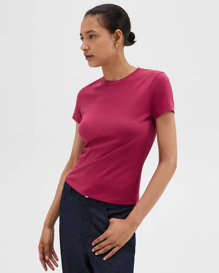 Women Theory TShirts Tank Tops Tiny Tee In Organic Cotton Deep Rose