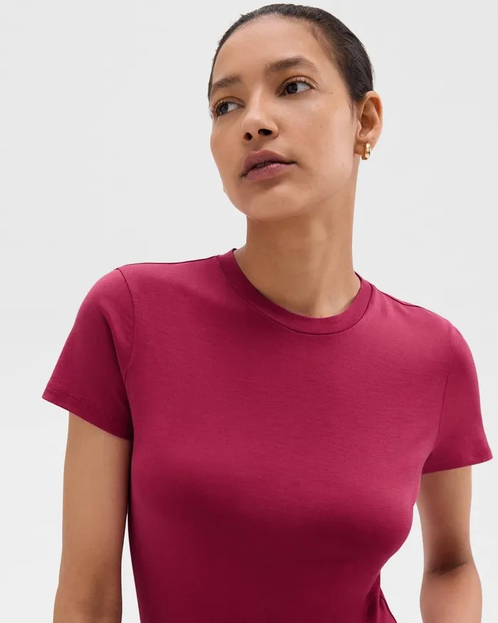Women Theory TShirts Tank Tops Tiny Tee In Organic Cotton Deep Rose