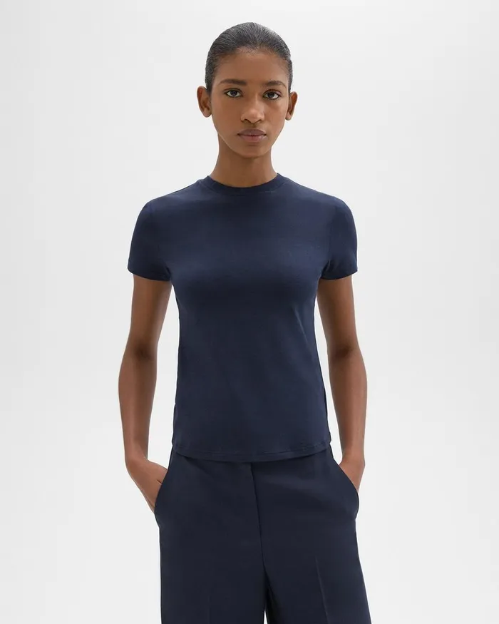 Women Theory TShirts Tank Tops Tiny Tee In Organic Cotton Nocturne Navy