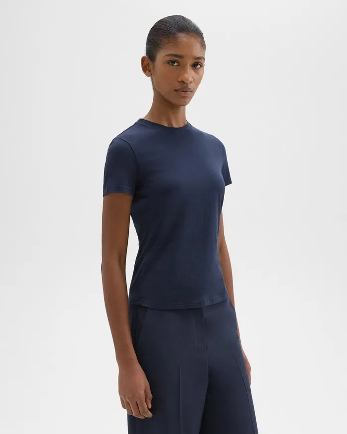 Women Theory TShirts Tank Tops Tiny Tee In Organic Cotton Nocturne Navy