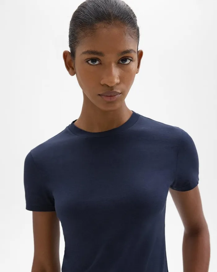 Women Theory TShirts Tank Tops Tiny Tee In Organic Cotton Nocturne Navy