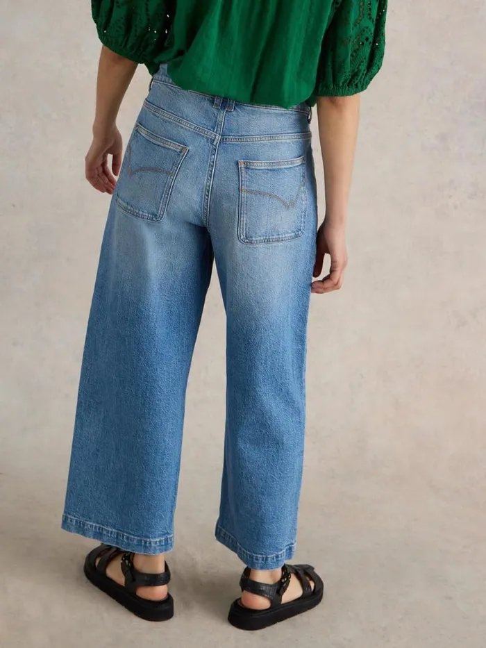 Women Tia Wide Leg Crop Jean Mid Denim White Stuff Trousers Women Tia Wide Leg Crop Jean Mid Denim White Stuff Trousers