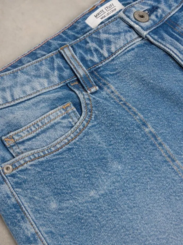 Women Tia Wide Leg Crop Jean Mid Denim White Stuff Trousers Women Tia Wide Leg Crop Jean Mid Denim White Stuff Trousers