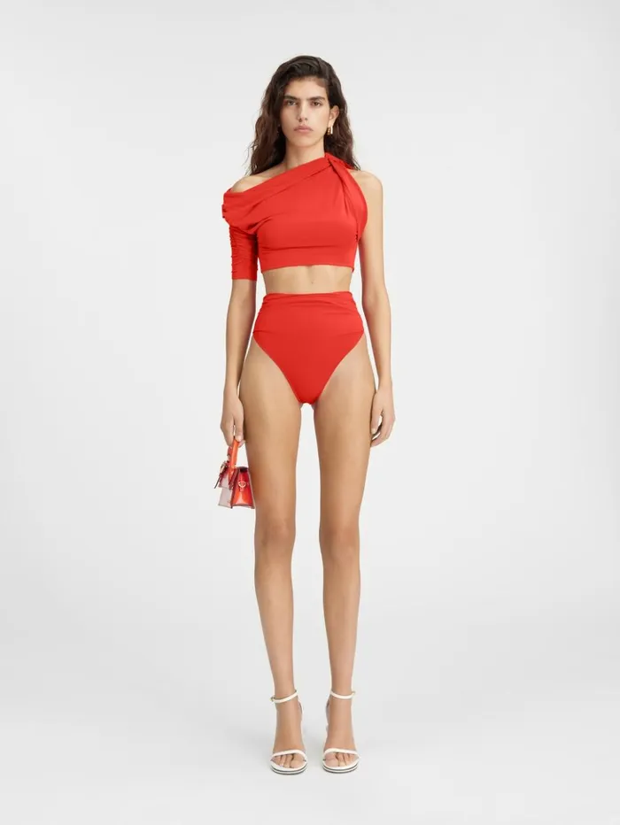 Women Tops and Shirts JACQUEMUS The Drapeado Top Orange