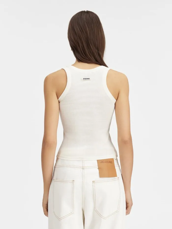 Women Tops and Shirts JACQUEMUS The Gros Grain Tank Top White